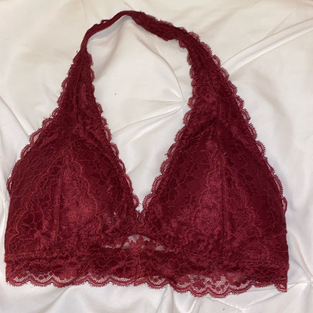 dark red bralette